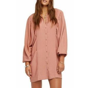 Free People | Fade Away Oversized Shirt Dress Matching Slip Coral Haze Size XS